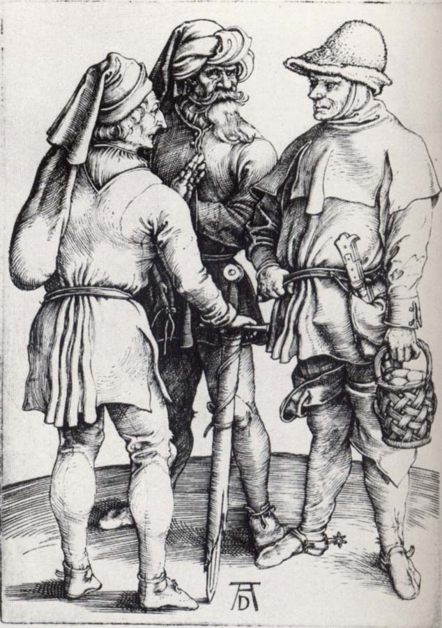 Three Peasants in conver-sation